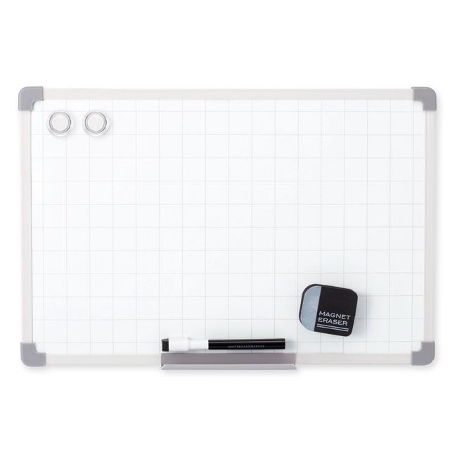 Asuka VWB058 Whiteboard, Section Board, Grid Included, Vertical and Horizontal, Gray, M