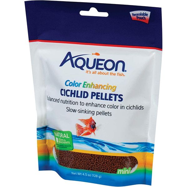 Aqueon Cichlid Color Pellets Fish Food - 4.5 Ounce [Set of 3]