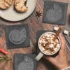 Ammonite Fossil Set of 4 Slate Coasters