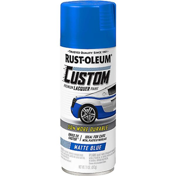 Rust-Oleum 311485 Automotive Custom Lacquer Spray Paint, 11 Oz, Matte Blue