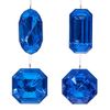 Vickerman 4-5" Blue Jewel Glitter Ornament Assorted, Includes 4 Pieces per Bag