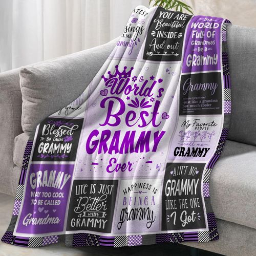 Fluxflix Grammy Gifts for Grandma, Gifts for Grammy, Grammie Gift Ideas, Grammie Gift for Women, Grandma Present from Grandchildren on Birthday Blanket 60"X50"