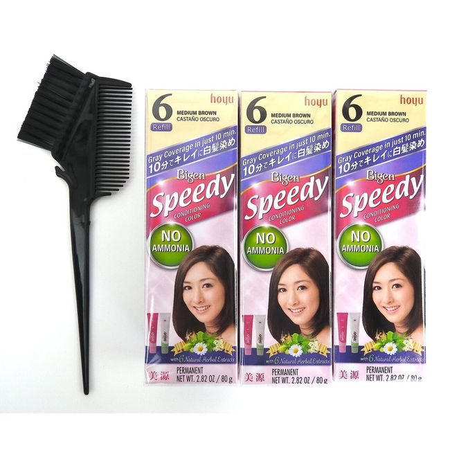 BIGEN SPEEDY CONDITIONING COLOR (#6 Medium Brown) Pack of 3