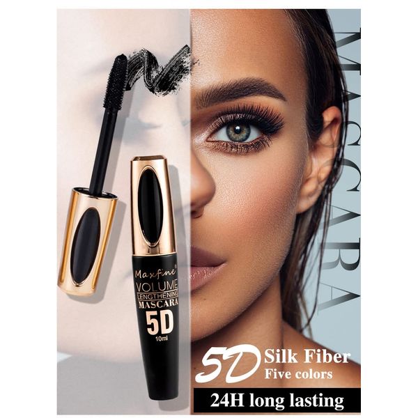 Zynewa 5D Wimperntusche - Lange, dichte und wasserfeste Mascara für voluminöse Wimpern, kein Verwischen oder Verklumpen - Hochwertiges Make-up für einen faszinierenden Blick