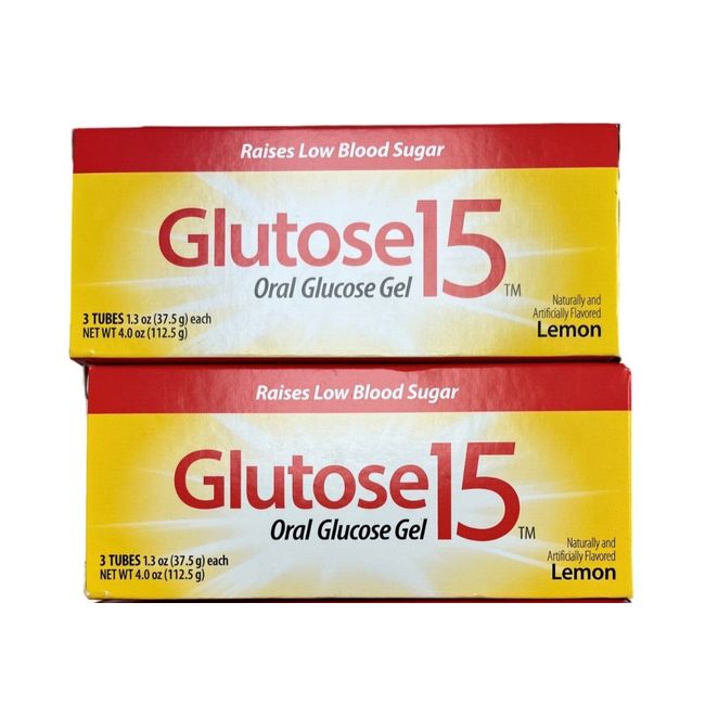 Glucose Gel GLUTOSE 15 LEMON 3 tubes ( 2 pack ) 6 tubes total /