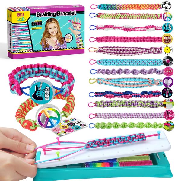 GILI Friendship Bracelet Making Kit for Girls, DIY Craft Kits Toys for 8-10 Years Old Jewelry Maker Kids. Favored Birthday Christmas Gifts for Ages 6-12yr. Party Supply and Travel Activities