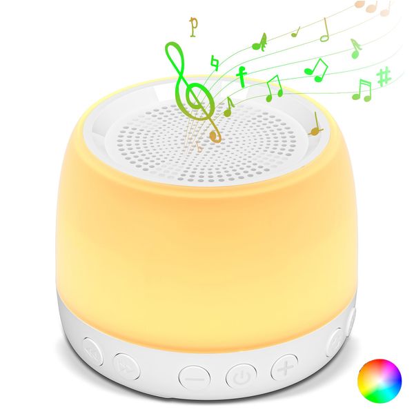 White Noise Machine, JESWO White Noise Machine Baby Kids Adults, Sound Machine with 7 Colour Night Light 5 Timer 13 Soothing Sounds Noise Cancelling for Sleep Therapy Nursery Office Gift