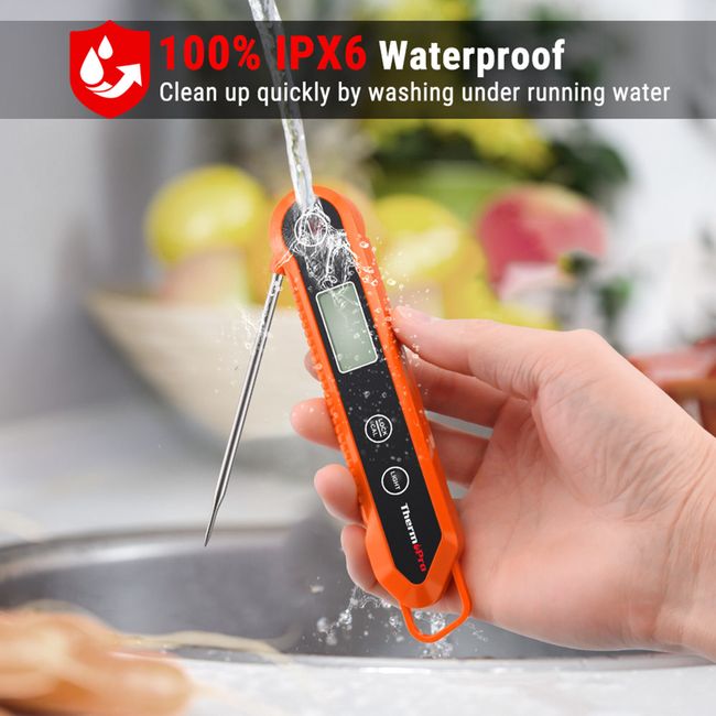 Digital Meat Thermometer, Foldable Waterproof Food Thermometer