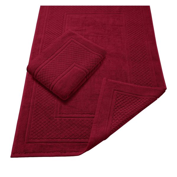 Avalon Bath Mats for Bathroom - Absorbent Bathroom Mats Quick Dry Bath Mat - 100% Cotton Bath Mats Soft Bathroom Floor Mat - Red Bath Mat Absorbent Bath Mat Set of 2 (22x34 Inches)