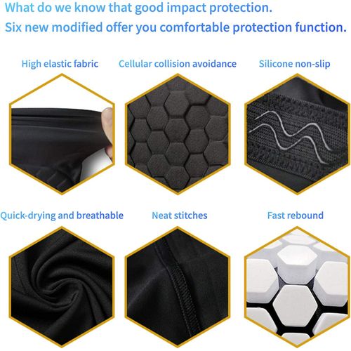 Elbow Pads, Basketball Shooter Sleeves, Collision Avoidance Hex Padded Elbow for Volleyball Football Baseball Cycling (Black Medium)