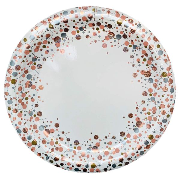 Oaktree Sparkling Fizz Rose Gold 9"/23cm Plates 8pcs