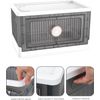 3-Pack Grey Foldable Storage Container with Door Collapsible Storage Bins