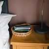 Arthur Cameron Heart Shape Wicker Storage Basket Footstool Shelf Tray (Natural, Medium)