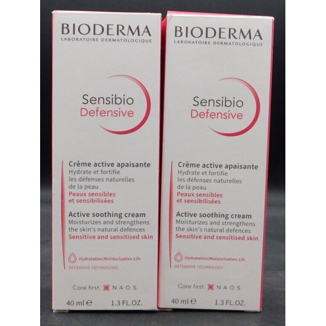 Lot of 2 Bioderma Sensibio Defensive Cream - 1.3oz Each Exp:01/25 New & Sealed