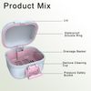 BVN Leak-Proof Denture Case, Denture Cup for Soaking Dentures, Retainer Cleaning Case (White+Pink)