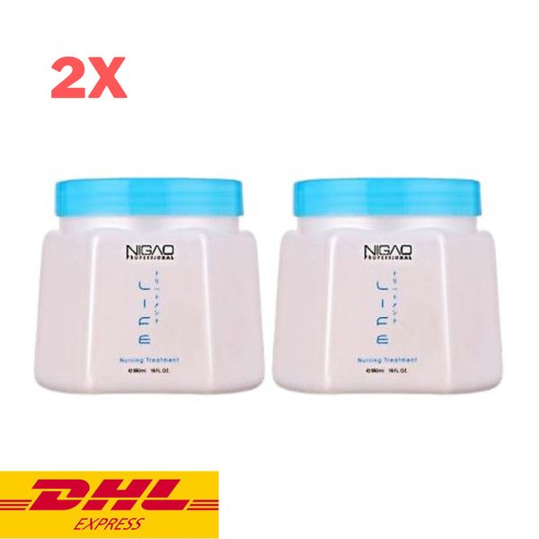 2x NIGAO Nurzing Treatment for Dry Damage Weak Hair Frizzy Restore Nourish 550ml