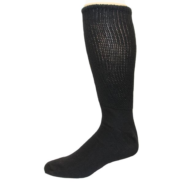 Foot Galaxy Diabetic Socks, Men 10-13, Black, 3 Pair