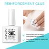 Builder Gel, 5 in 1 Nail Builder Gel and Base Gel Strengthener Gel Builder Clear and Pink Gel Color in a Bottle 15ml Hard Gel Builder Extension Nail Without Builder Gel Nail Forms