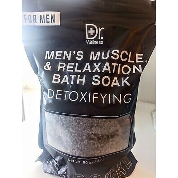 Dr Wellness Muscle & Relaxation Bath Salt Soak 5lb (80oz) Detoxifying Charcoal