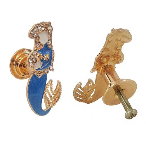 Sutfmwe Unique Mermaid Knobs - Nautical Blue Drawer Pulls for Decorative Ocean Beach Coastal Theme Dresser Cabinet Closet Kitchen Furniture Door Knob Pull Handles Decor 4PCS (Blue)