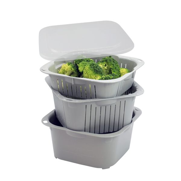 CBJAPAN Colander Bat Set, Size M, Antibacterial, Preparation, Microwave, Dishwasher Safe, Atomico