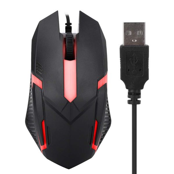 fasient Gaming Mouse Wired, 4 Buttons, Led Backlit & 1600 DPI,Comfortable Grip, USB PC Gaming Mice, for Laptop Computer for windowsXP/Vista/7/8/10 and for macOS (Black)