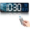 16-inch Digital Wall Clock with Remote Control, Large Display Digital Clock w...