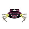 Ernie Ball 6 inch Flat Angle / Flat Angle Patch Cable 3-Pack - Black
