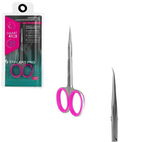 STALEKS PRO Smart 41 Type 3 Professional Cuticle Scissors with Hook - Pack of 1 - Model SS-41/3 (SS-41/3)