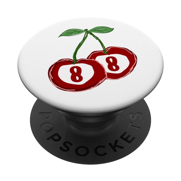 8 Billiard Ball Cherry Pattern Cherry 8 Ball Red Cherry PopSockets Adhesive PopGrip