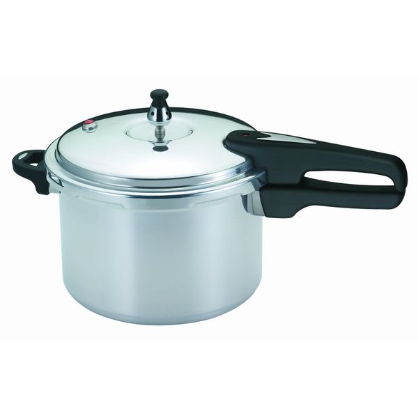 Mirro 92160A Polished Aluminum 10-PSI Pressure Cooker Cookware, 6-Quart, Silver -