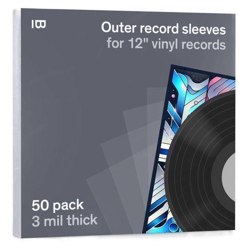 Boundless Audio Vinyl Record Sleeves - 50 x Premium Outer Vinyl Sleeves For Records - 12.75" x 12.75" Heavy Duty 3 Mil Thick Crystal Clear Polypropylene