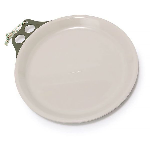 CHUMS CH62-1731-M095-00 Camper Dish Outdoor Plate, Khaki/Gray, Diameter 9.1 x Height 1.2 inches (23 x 3 cm)