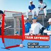 Seenelling 4 x 7 ft Portable Pitching Net Replacement Net, Baseball Pitcher Protection Net, Batting Practice Net, Red, Only Net