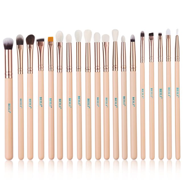 BEILI Lidschatten Pinselset 19 teilig Augen Make up Pinsel Set mit Detail Eyeliner & Augenbrauen Highlighter Brush - Eyeshadow Concealer Blend, Sleek Schminkpinsel, Dünn & Professionelle Makeup Pinsel