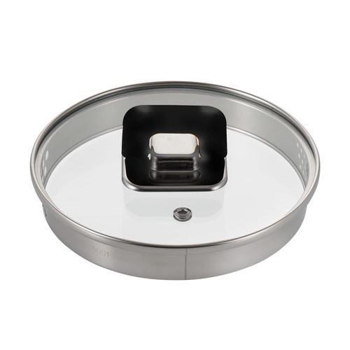 NutriChef Lid For Saucepan Pot - Non-Stick Stylish Kitchen Cookware with Foldable Knob, PFOA Free, Works with Model: NCCWSTKBLK (Black)