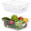 XXL Stackable Wire Baskets for Organizing — Set of 2 White Wire Storage Granrosi