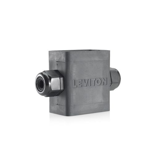 Leviton Portable Outlet Box, Single-Gang, Extra Deep, Feed-Through Style, Cable Diameter 0.59-Inch, 1.000-Inch, 3099F-2E, Black