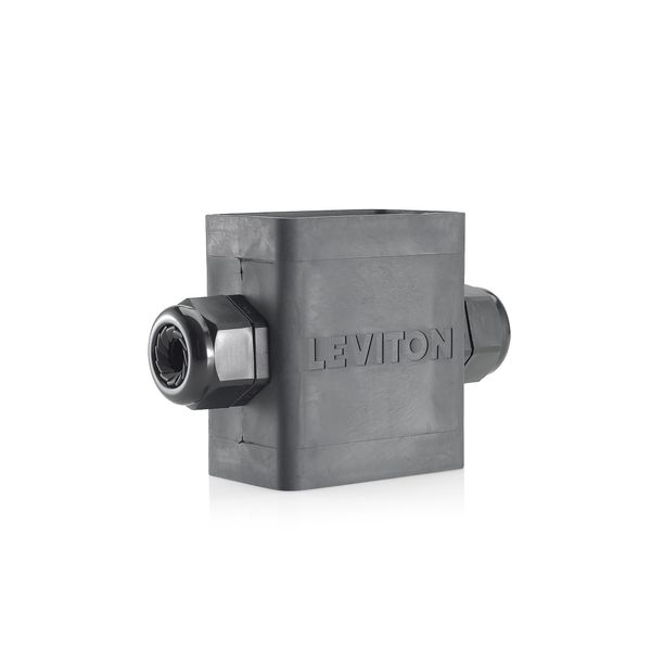 Leviton Portable Outlet Box, Single-Gang, Extra Deep, Feed-Through Style, Cable Diameter 0.59-Inch, 1.000-Inch, 3099F-2E, Black