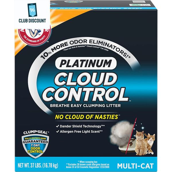 ARM & HAMMER Cloud Control Platinum Clumping Cat Litter 37LB