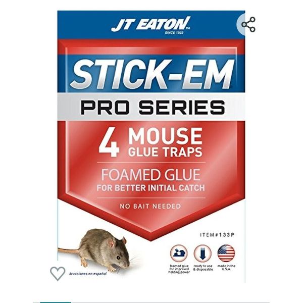 JT Eaton Stick-Em Pro Series Glue Traps For  Mice & insects  133P Pack of 4