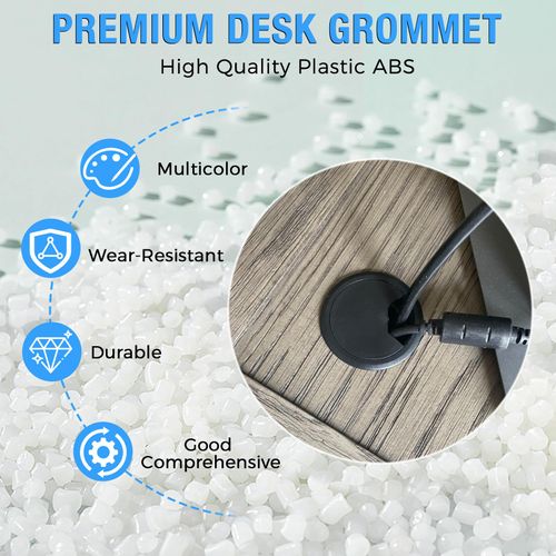 Desk Grommet 2" (50 mm), Desk Cord Hole Cover, Cable Grommet ABS Plastic, Desk Hole Grommet for Office and Home Table Cable, Detachable Adjustable Cable Cord Organizer (Light Grey 4 Pcs)