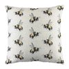 Evans Lichfield Bee You Repeat Cushion Cover, Polyester, Linen, White