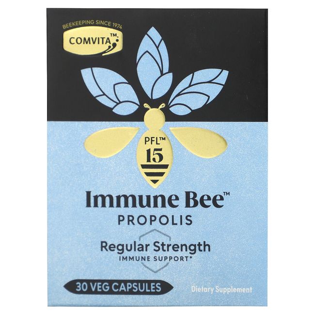 Immune Bee Propolis, Regular Strength Immune Support, PFL15, 30 Veg Capsules