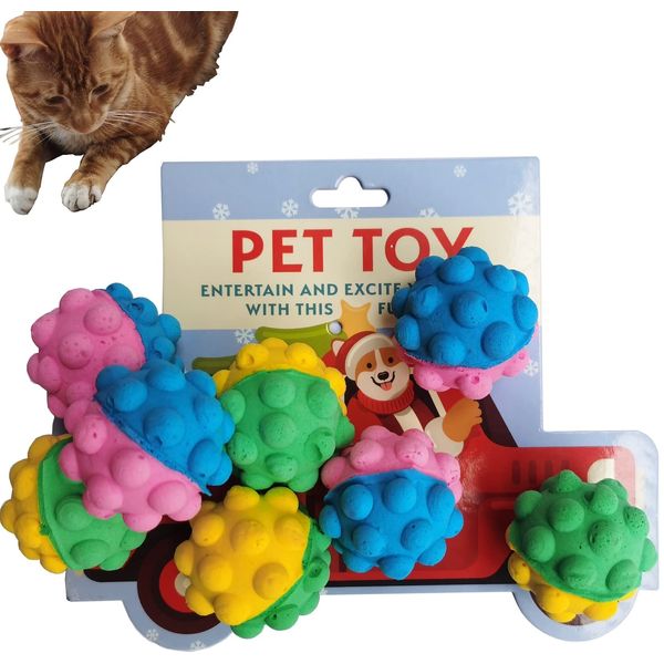 GINFH Cat Foam Ball Cat Sponge Ball Toy Cat Soccer Ball Toy (Interesting bulging Soft Ball)