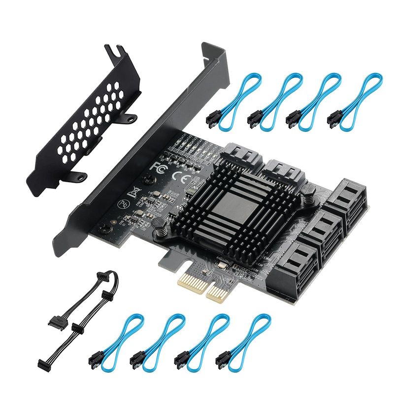 pcie-1x-sata-karte-8-ports-mit-8-sata-kabel-und-low-profile-halterung