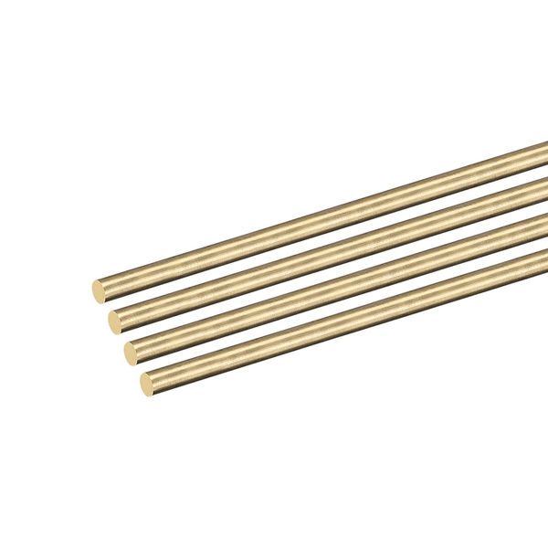DMiotech 4pcs 3mm x 100mm Brass Solid Round Bar Brass Rod Lathe Bar for DIY Craft