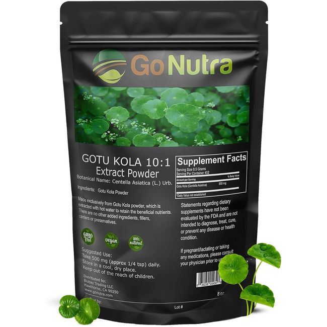 Gotu Kola Extract 10:1 Powder - 8 oz Centella Asiatica | Gotu Kola Powder NonGmo