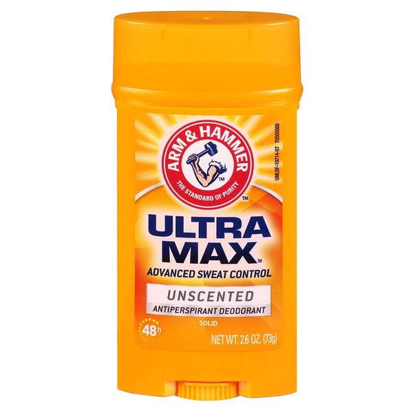 Arm & Hammer Deodorant 2.6 Ounce Solid Ultra Max Unscented (76ml) (3 Pack)