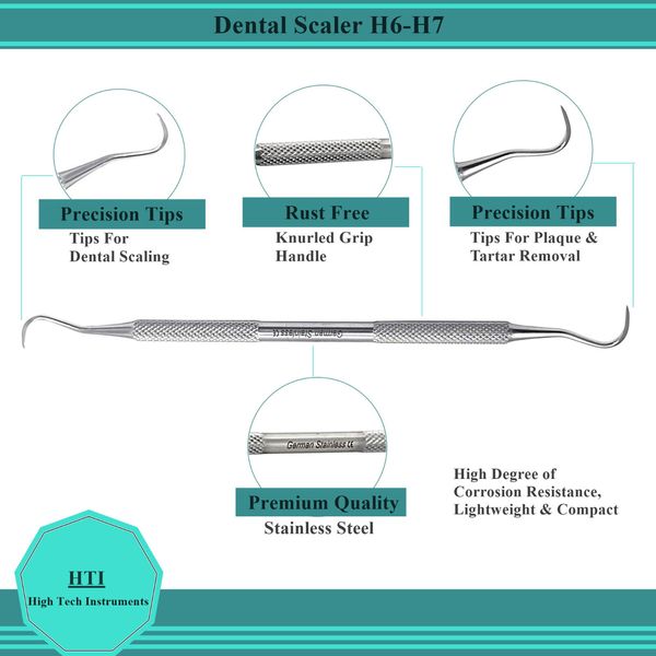 SICKLE SCALER H6/H7 DENTAL INSTRUMENT PERIODONTAL HYGIENE PRO STAINLESS STEEL